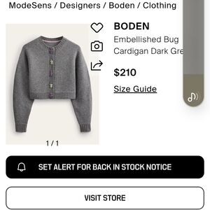 Boden Gray Embellished Cardigan